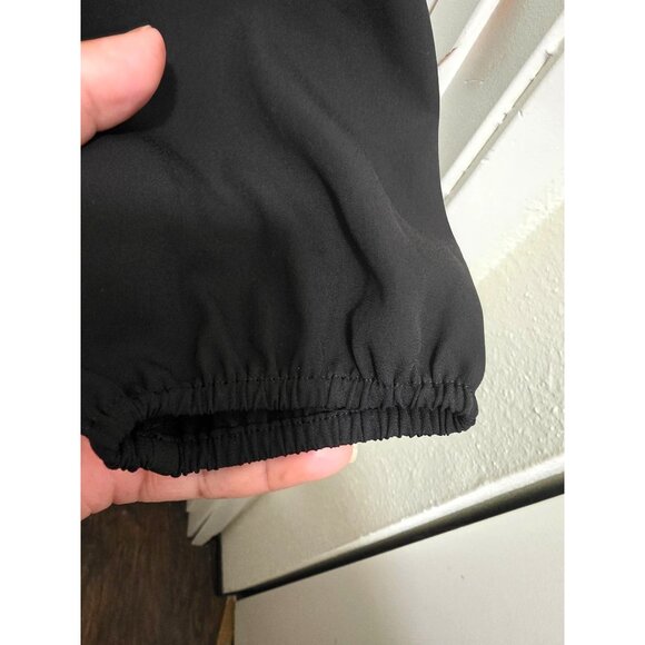 Joe Fresh Womens Black Long-Sleeve Blouse M With Tie Neck & Elastic Cuffs - Picture 5 of 8